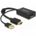 Adaptor Delock 62667, HDMI male - DisplayPort female, 0.245m, Black