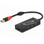 Hub USB Delock 62899, 3x USB 3.2 gen 1 + SD/Micro SD, Black
