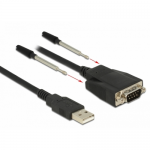 Adaptor Delock 62958, USB 2.0 female - Serial male, 0.45m, Black
