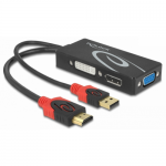 Adaptor Delock 62959, HDMI male - DVI + VGA + DisplayPort female, Black