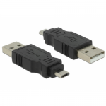 Adaptor Delock 65036, micro USB-B 2.0 male - USB 2.0 male, Black