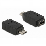 Adaptor Delock 65063, Micro USB-B male - Mini USB 5pin female, Black