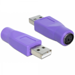 Adaptor Delock 65461, USB-A male - PS/2 female, Purple