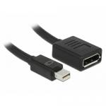 Adaptor Delock 65554, Mini DisplayPort male - DisplayPort female, 0.15m, Black