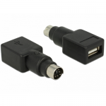 Adaptor Delock 65898, PS/2 male - USB-A female, Black