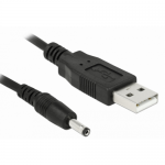 Cablu Delock 82377, USB-A male - DC 3.5 x 1.35 x 9.7mm male, 1.5m, Black