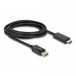 Cablu Delock 82435, DisplayPort male - HDMI male, 3m, Black