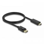Cablu Delock 82586, DisplayPort male - HDMI male, 1m, Black