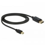 Cablu Delock 82698, Mini DisplayPort male - DisplayPort male, 1m, Black