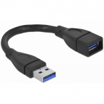 Cablu Delock 82776, USB 3.0 male - USB 3.0 female, 0.15m, Black