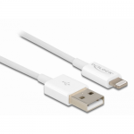 Cablu de date DELOCK 83000, USB 2.0 male - Lightning male, 1m, White