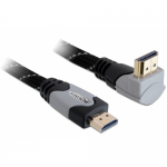 Cablu Delock 83045, HDMI male - HDMI male angled, 3m, Black-Gray