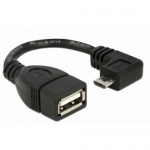 Cablu OTG Delock 83104, USB-A female - Micro USB-B  male, 0.11m, Black
