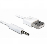 Cablu Delock 83182, USB-A male - 3.5mm jack male, 1m, White