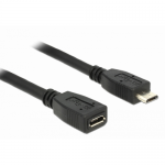 Cablu Delock 83248, Micro USB-B male - Micro USB-B female, 1m, Black