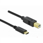 Cablu Delock 83330, USB-C male - USB-B 2.0, 2m, Black