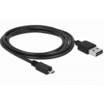 Cablu Delock 83366, USB 2.0 male - Micro USB-B 2.0 male, 1m, Black