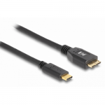 Cablu Delock 83676, USB-C male - Micro USB-B male, 0.5m, Black