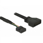 Cablu Delock 83776, USB 2.0 9pin male - USB 3.0 19pin male, 0.45m, Black