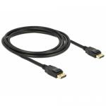 Cablu Delock 83806, DisplayPort male - DisplayPort male, 2m, Black