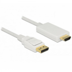 Cablu Delock 83818, DisplayPort male - HDMI male, 2m, White