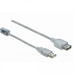Cablu Delock 83885, USB 2.0 male - USB 2.0 female, 5m, Clear