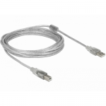 Cablu Delock 83894, USB 2.0 male - USB-B male, 2m, Clear