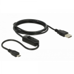 Cablu Delock 84803 with switch for Raspberry Pi, USB 2.0 male - Micro USB-B male, 1.5m, Black