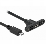Cablu Delock 85245, Micro USB-B female - Micro USB-B male, 0.25m, Black
