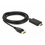 Cablu Delock 85318, DisplayPort male - HDMI male, 3m, Black