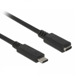 Cablu Delock 85532, USB-C female - USB-C male, 0.5m, Black