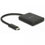 Adaptor Delock 87719, USB-C - 2x HDMI, Black