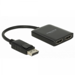 Adaptor Delock 87720, DisplayPort male - 2x HDMI female, Black
