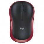 Mouse Optic Logitech M185 910-002237, USB Wireless, Black-Red