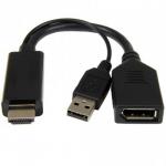 Cablu Gembird A-HDMIM-DPF-01, HDMI male - HDMI female + USB male, 0.1m, Black