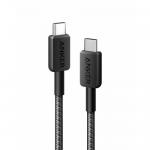 Cablu de date Anker 322, USB-C - USB-C, 0.9m, Black