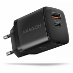 Incarcator retea Axagon ACU-PQ20, 1x USB, 1x USB-C, 20W, Black