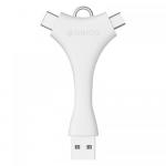 Adaptor Orico C1-WH, 1x USB 2.0 Male - 1x microUSB 2.0 Male, 1x USB tip C Male, White