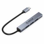 HUB USB Orico AHC1-4A-GY, 3x USB 3.0 female + 1x USB 2.0, 0.15m, Grey