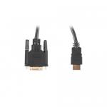 Cablu Lanberg CA-HDDV-20CU-0030-BK, DVI - HDMI, 3m, Black