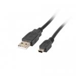 Cablu de date Lanberg CA-USBK-10CC-0018-BK, USB - mini USB, 1.8m, Black