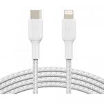 Cablu de date Belkin Boost Charge Braided, USB Tip C - Lightning, 2m, White