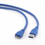 Cablu Gembird CCP-MUSB3-AMBM-0.5M, USB 3.0 - micro USB-B, 0.5m, Blue