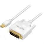 Cablu Logilink CV0137, Mini DisplayPort - DVI-D, 1.8m, White