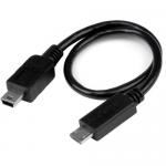Cablu Startech UMUSBOTG8IN, micro USB - mini USB, 0.2m, Black