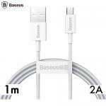 Cablu de date Baseus Superior, Fast Charging, CAMYS-02, USB - Micro-USB, 1m, White