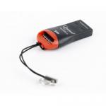 Card Reader Gembird FD2-MSD-3, MicroSD, Black-Orange