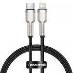 Cablu de date Baseus Cafule Metal, Fast Charging,CATLJK-01, USB-C - Lightning, 0.25m, Black