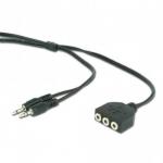 Cablu audio Gembird CC-MIC-1, 2x JACK 3.5mm - 3x JACK 3.5mm, 3m, Black