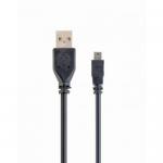 Cablu de date Gembird CCP-USB2-AM5P-1, USB - mini USB, 0.3m, Black, Bulk